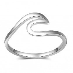 ANILLO PLATA  DE LEY OLA LISA
