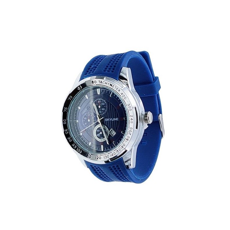 RELOJ CABALLERO SKYLINE AZUL MARINO CORREA CAUCHO