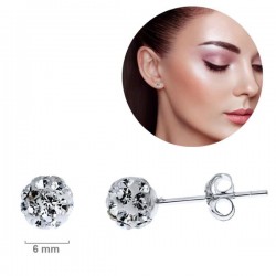 PENDIENTES PLATA LEY BOLA 6...