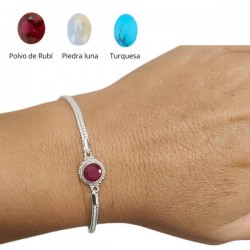 PULSERA PLATA DE LEY PIEDRA...