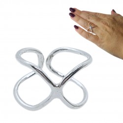 ANILLO PLATA DE LEY CRUZADO...