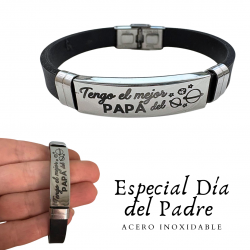 PULSERA ACERO Y CAUCHO...