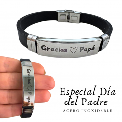 PULSERA ACERO Y CAUCHO...