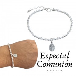 PULSERA PLATA DE LEY PERLAS...