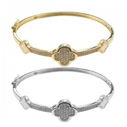 PULSERA PLATA DE LEY TREBOL...