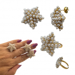 PENDIENTES Y ANILLO ACERO...