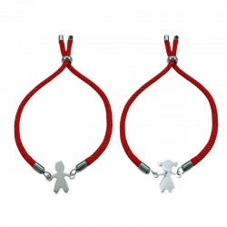 PULSERA CUERDA MACRAMÉ ROJA...