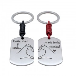 PAREJA DE LLAVEROS EN ACERO...